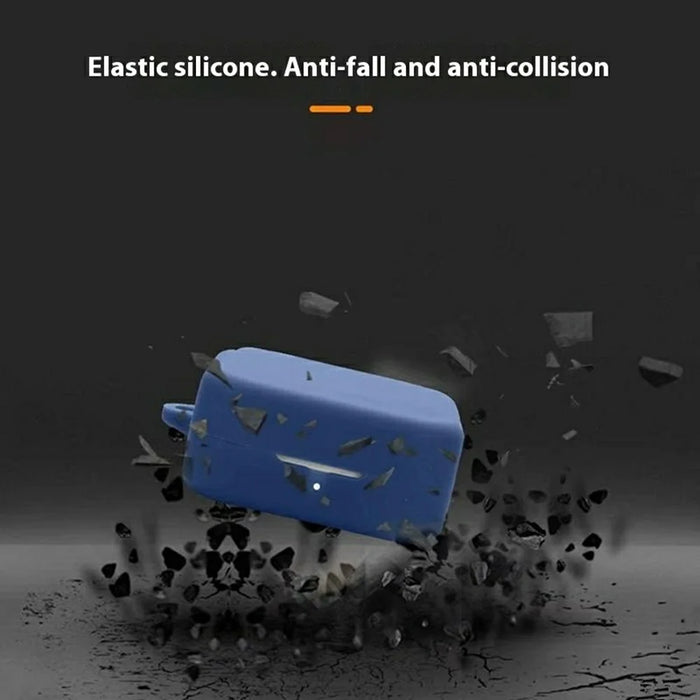 For Nothing CMF Buds 2a Silicone Case Wireless Earphones Protective Cover with Anti-Lost Buckle - Dark Blue - 6