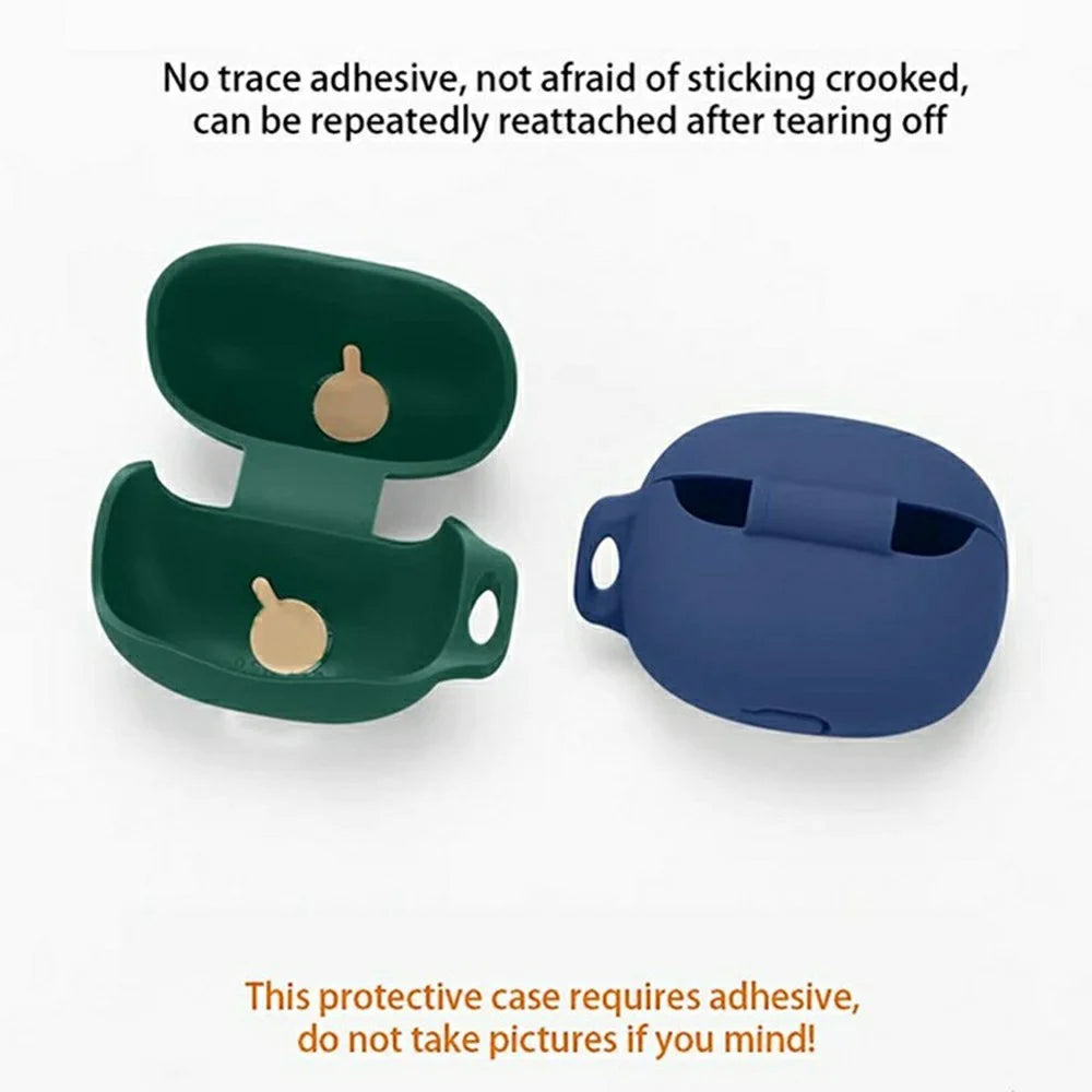 For QCY MeloBuds N50 Silicone Case Wireless Earphones Protective Cover with Anti-Lost Buckle - Dark Blue - 2
