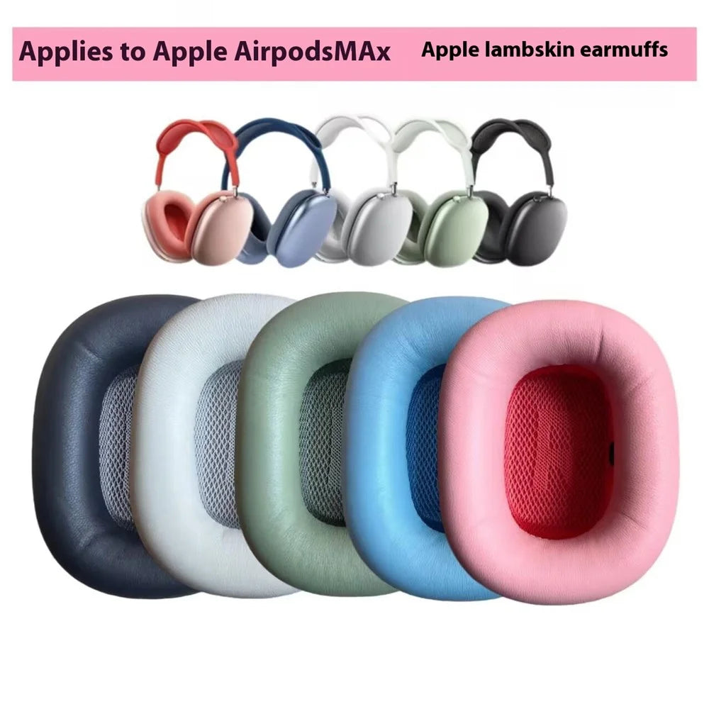 1 Pair for Apple AirPods Max Sheepskin Ear Cushions Magnetic Memory Foam Replacement Earpads - Dark Grey - 2