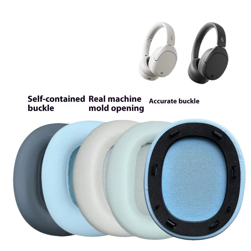 1 Pair for Edifier W830NB Replacement Ear Pads Noise Cancelling Headphone Protein Leather Cushions - Grey - 3