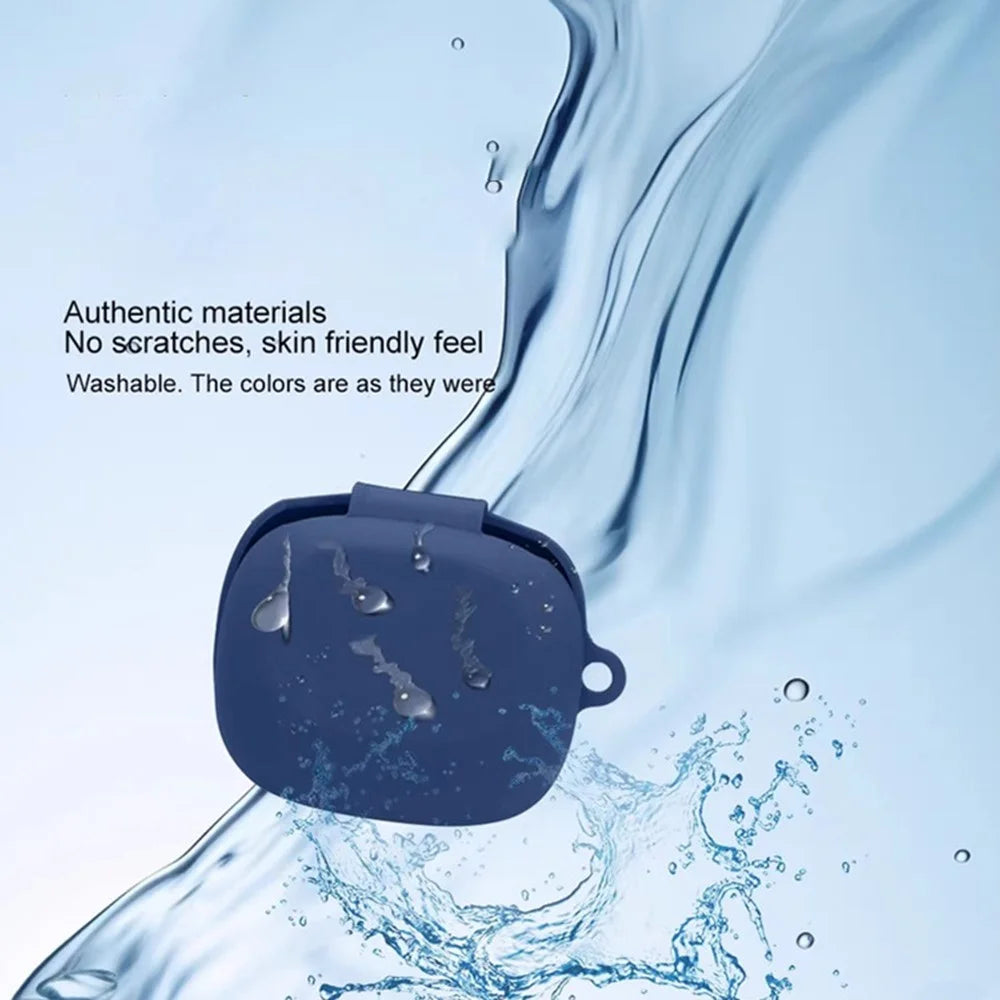 For JBL Sense Lite Silicone Case Wireless Earphones Protective Cover with Anti-Lost Buckle - Dark Blue - 7