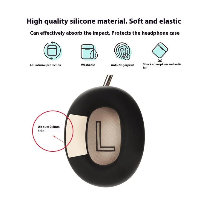 1Pair Silicone Cover for iKF Mars Headphones Earpads Protective Case Replacement Cushions - Light Grey - 4