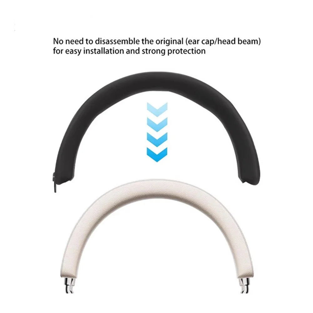 For iKF Mars Headphones Silicone Headband Cover Zipper Design Protective Sleeve - Black - 2