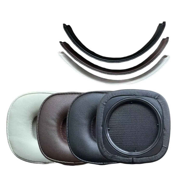 1 Pair For Marshall Major V Headphone Ear Pads Replacement Protein Leather Cushions - Brown - 4