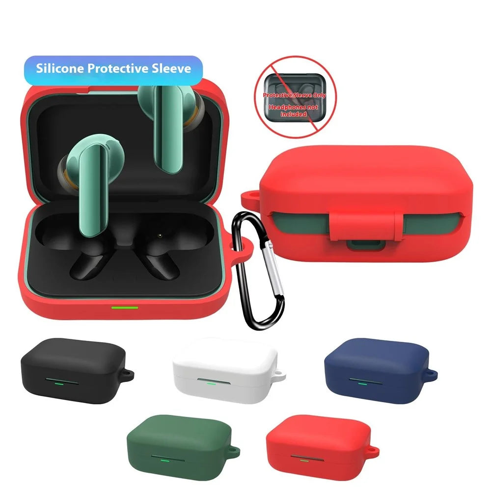 For Realme Buds Air 7 Protective Case Bluetooth-Compatible Earphones Silicone Cover with Hook - Red - 5