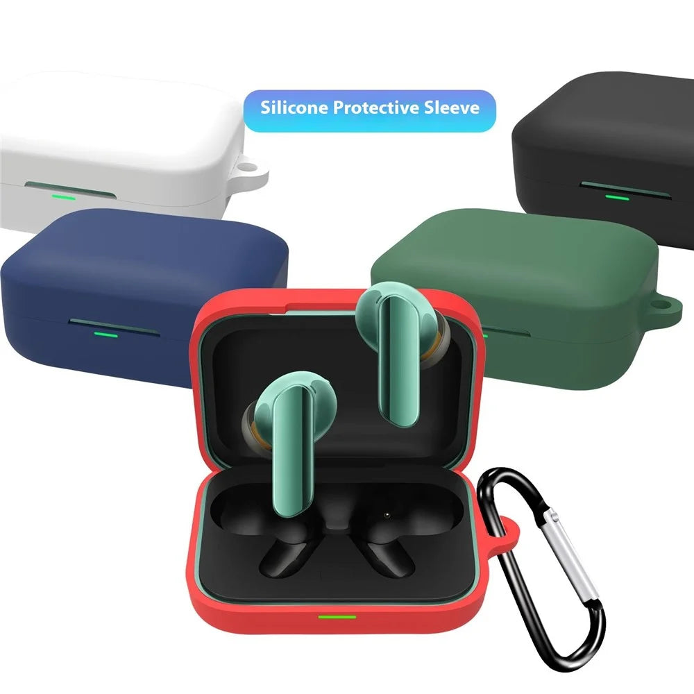 For Realme Buds Air 7 Protective Case Bluetooth-Compatible Earphones Silicone Cover with Hook - Red - 6