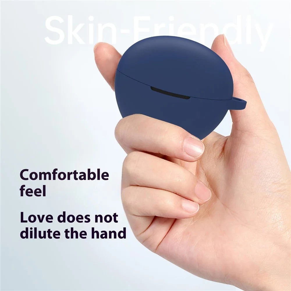 For Honor Choice LCHSE MAK-ME00 Protective Case Bluetooth-Compatible Earphones Silicone Cover with Hook - Dark Blue - 2