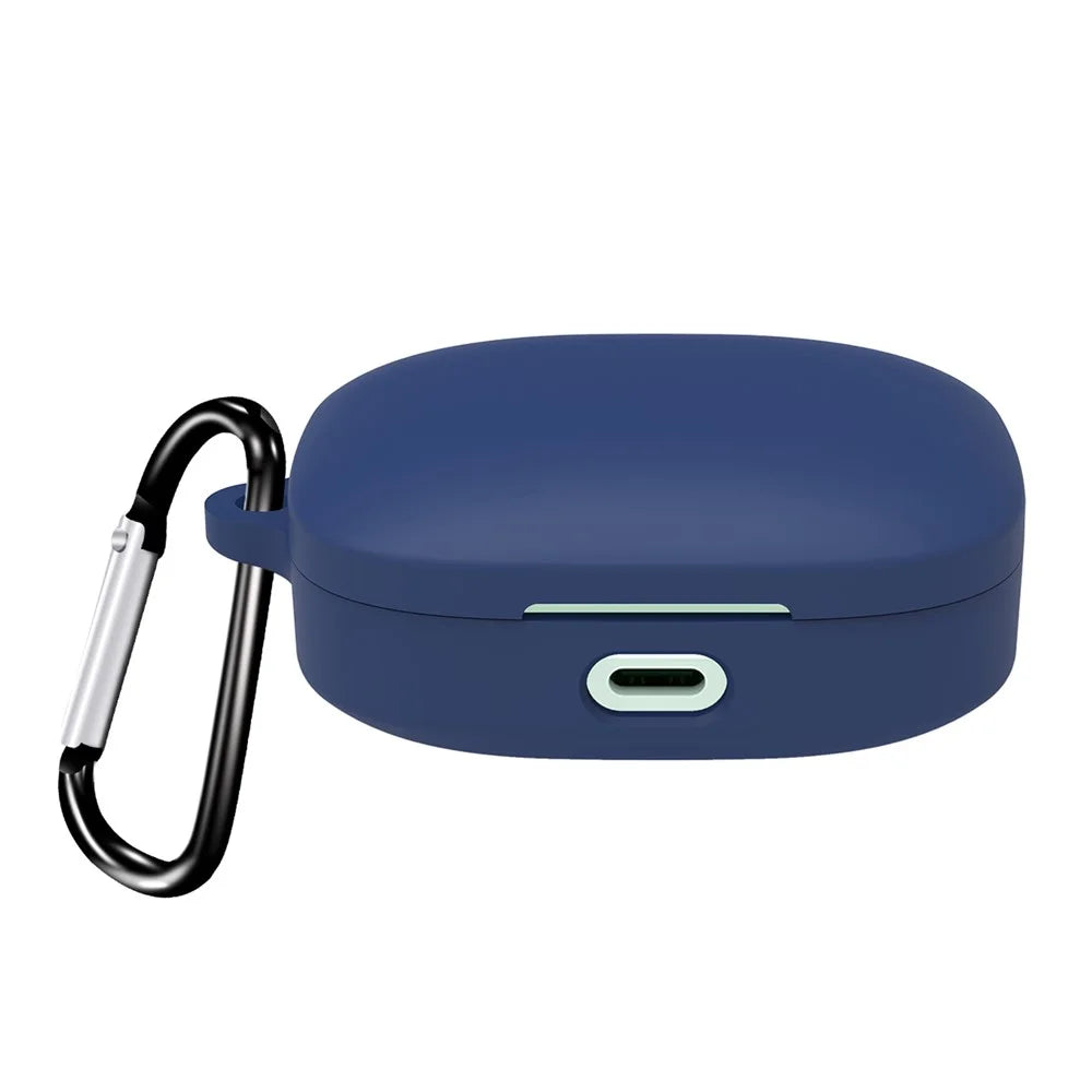 For Xiaomi Redmi Buds 7s Protective Case Bluetooth-Compatible Earphones Silicone Cover with Hook - Dark Blue - 1