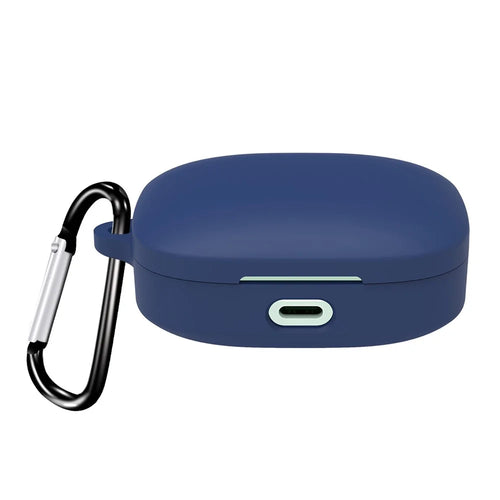 For Xiaomi Redmi Buds 7s Protective Case Bluetooth-Compatible Earphones Silicone Cover with Hook - Dark Blue - 1