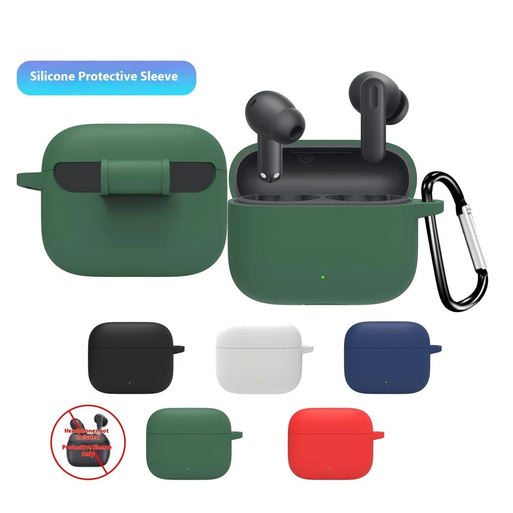 For Oppo Enco Air4i Protective Case Bluetooth-Compatible Earphones Silicone Cover with Hook - Blackish Green - 4