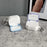 For Apple AirPods 3 Earphone Case TPU PC Shockproof Protective Cover with Mirror - White+Blue - 3