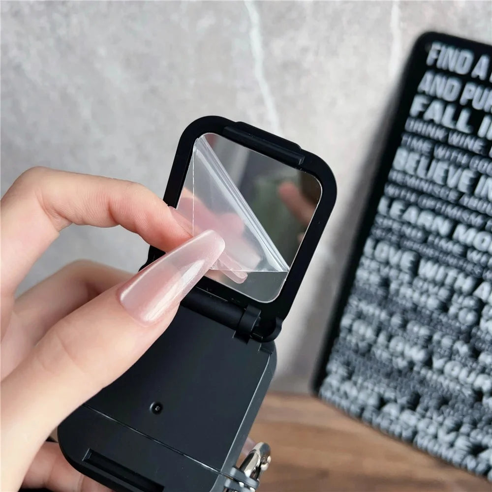 Earphone Case for Apple AirPods with Wireless Charging Case (2019) / AirPods with Charging Case (2019) / (2016) TPU PC Cover with Mirror - Black - 3