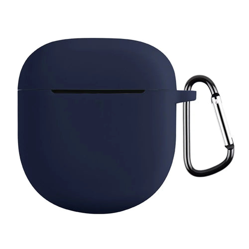 For Bose QuietComfort 2  /  Ultra Silicone Case Wireless Earphone Anti-Scratch Protective Cover with Carabiner - Blue - 1