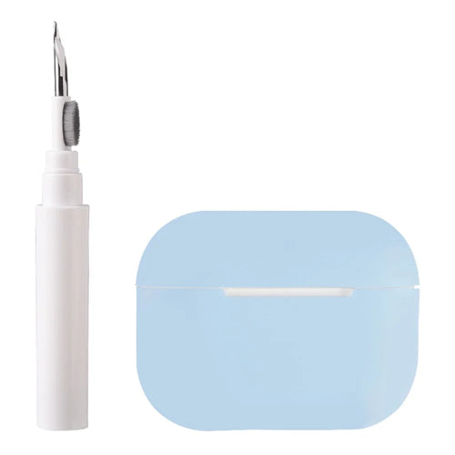 For AirPods Pro 2 Silicone Earbuds Case Soft Protective Cover No Hook with Cleaning Pen - Blue - 1