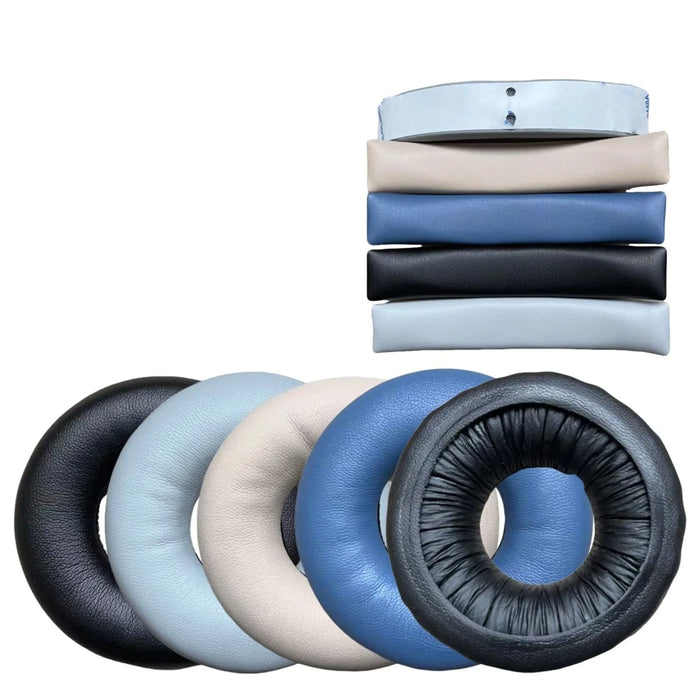1 Pair For Sony WH-CH520 Wireless Headphone Replacement Earmuffs Protein Leather Earpads - Blue - 2