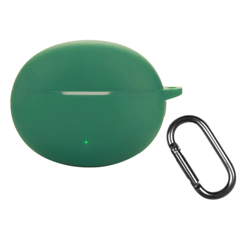 For OnePlus Buds 4 Silicone Case Wireless Earphones Protective Cover with Anti-Lost Buckle - Blackish Green - 1