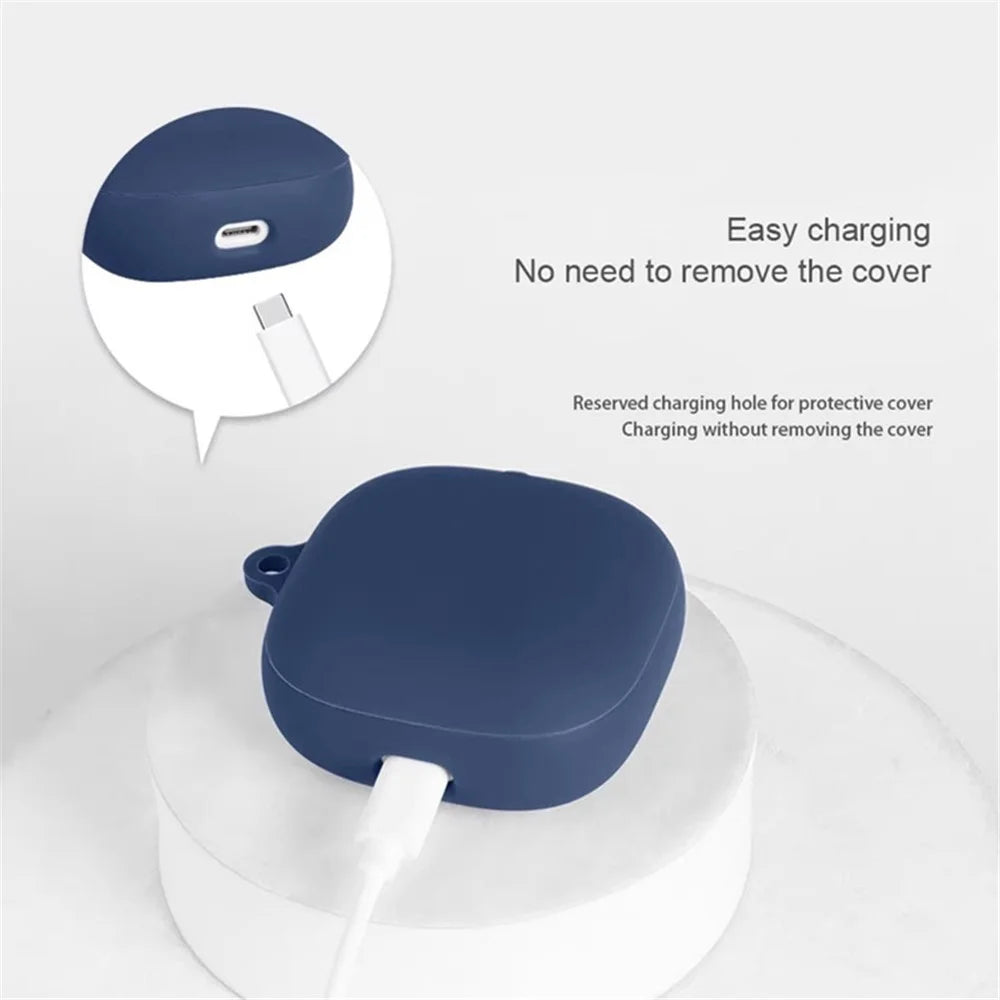 For Anker Soundcore Liberty 5 Silicone Case Wireless Earphones Protective Cover with Anti-Lost Buckle - Dark Blue - 6