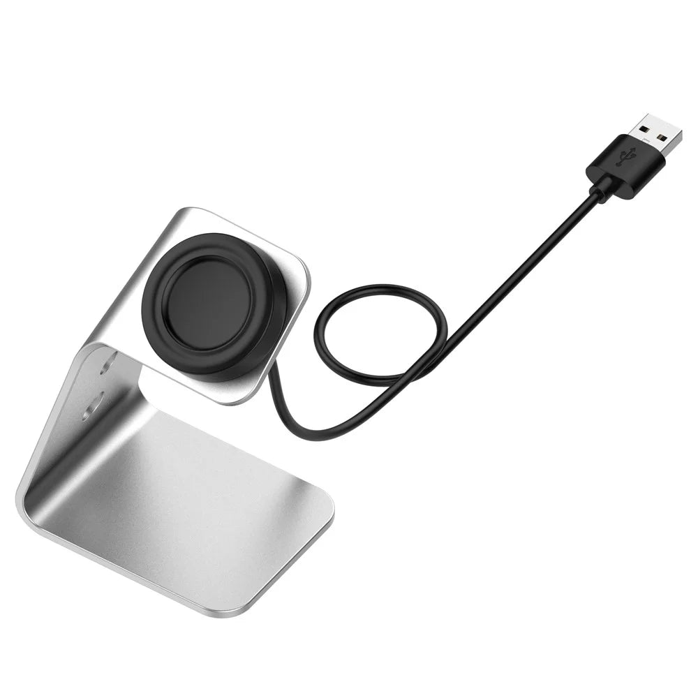 Universal Aluminum Alloy Charger Desktop Charging Stand Holder for Samsung Galaxy Watch4 Classic 46mm/42mm/Galaxy Watch4 40mm/44mm - Silver - 2