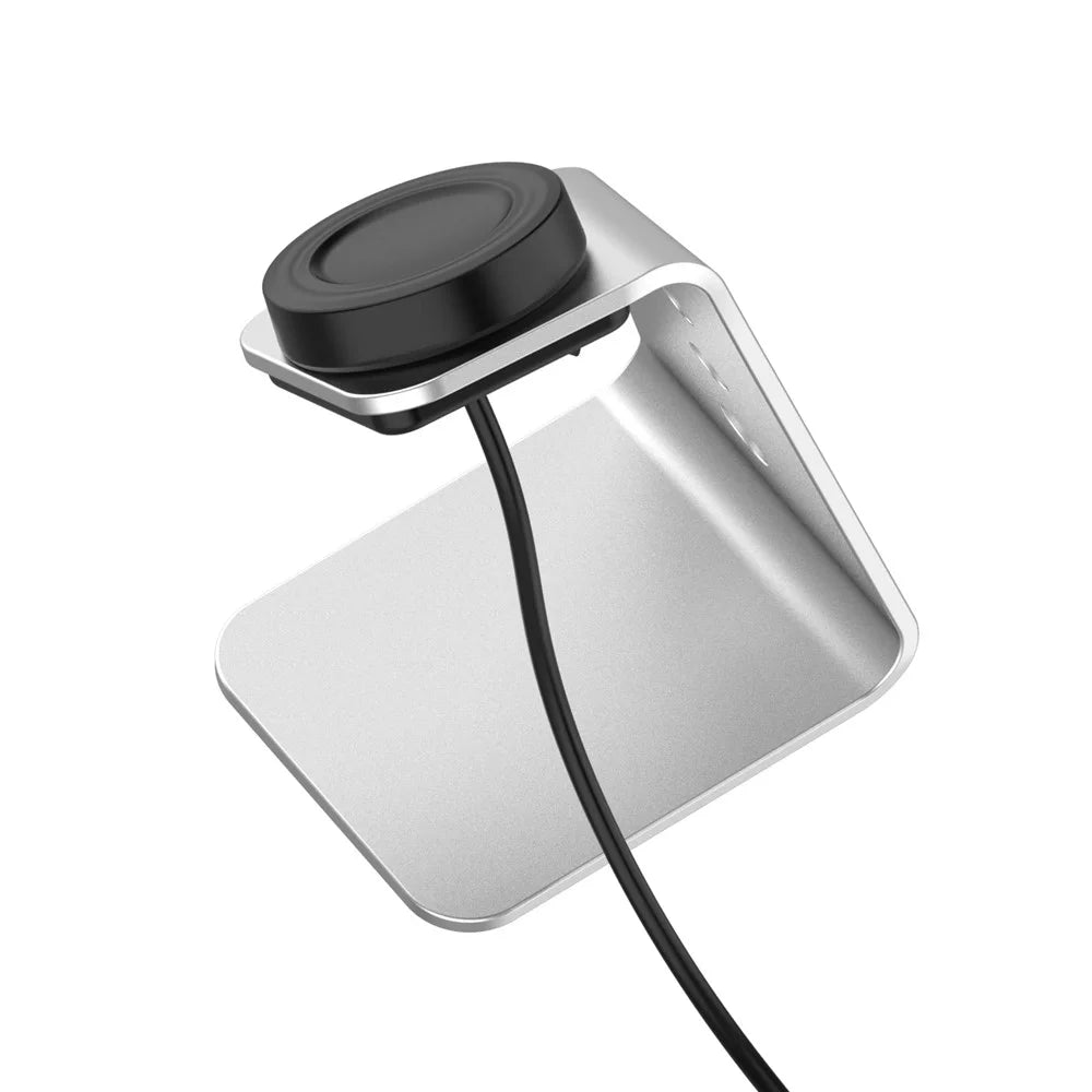 Universal Aluminum Alloy Charger Desktop Charging Stand Holder for Samsung Galaxy Watch4 Classic 46mm/42mm/Galaxy Watch4 40mm/44mm - Silver - 7