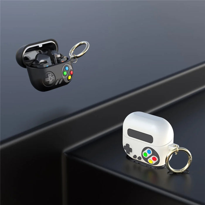 For Samsung Galaxy Buds3 Pro Silicone Case Game Console Shape Wireless Earbuds Shell with Hook - Black - 4