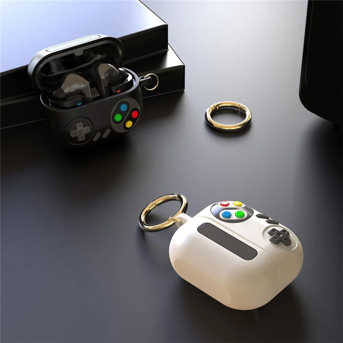 For Samsung Galaxy Buds3 Pro Silicone Case Game Console Shape Wireless Earbuds Shell with Hook - Black - 5