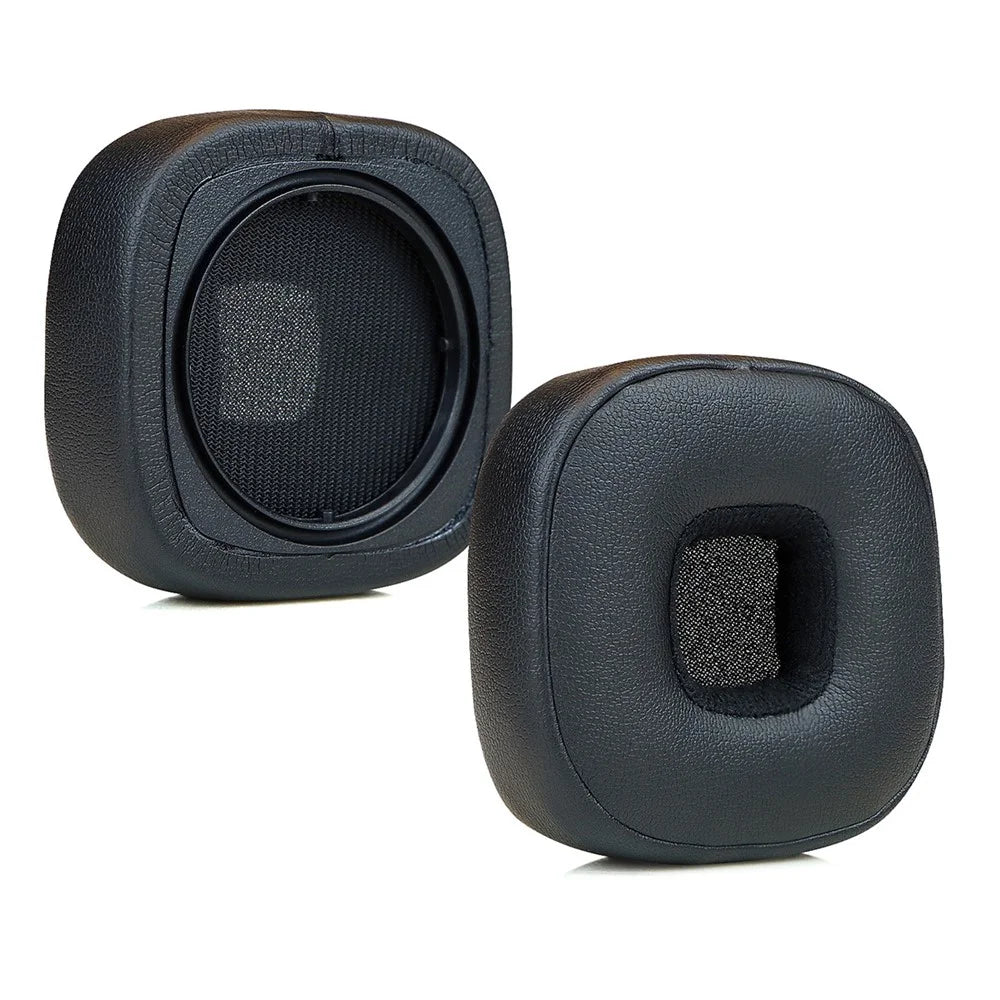 For Marshall Major V Headphones Replacement Ear Pads Protein Leather Cushions + Headband Cover Set - Black - 4