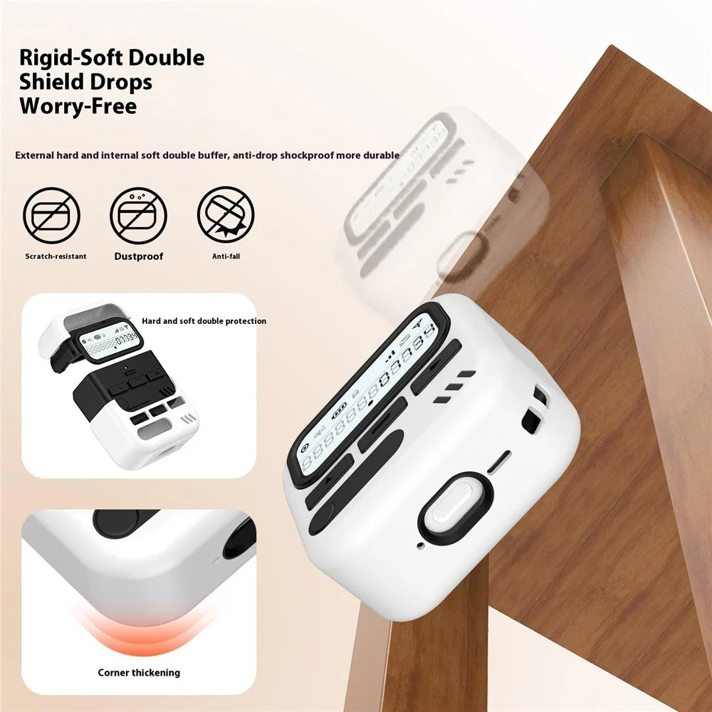 For AirPods Pro 2  /  AirPods Pro Case Retro Design TPU + PC Wireless Earbuds Protective Cover with Lanyard - White - 5