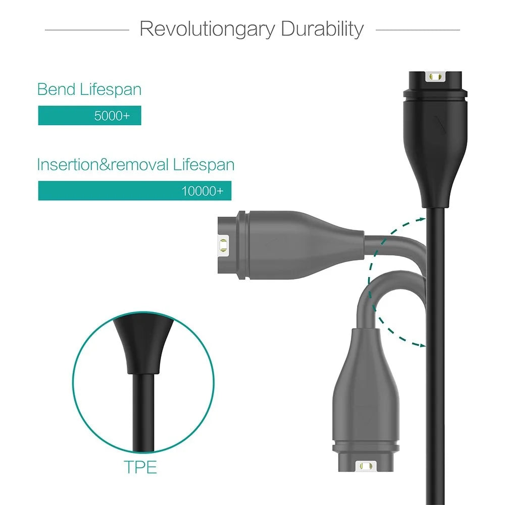 1m Charging Cable for Garmin Fenix 6 / 6S / 6X / 5 / 5S / 5X / Forerunner 245 / Vivoactive 3 / 4 / 4S / Venu USB-C Smart Watch Charger - 6