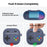 AHASTYLE PT-DD10 For AirPods 4 Silicone Case Game Console Design Split Protective Cover with Carabiner / Strap - Midnight Blue - 5