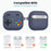 AHASTYLE PT-DD10 For AirPods 4 Silicone Case Game Console Design Split Protective Cover with Carabiner / Strap - Midnight Blue - 6