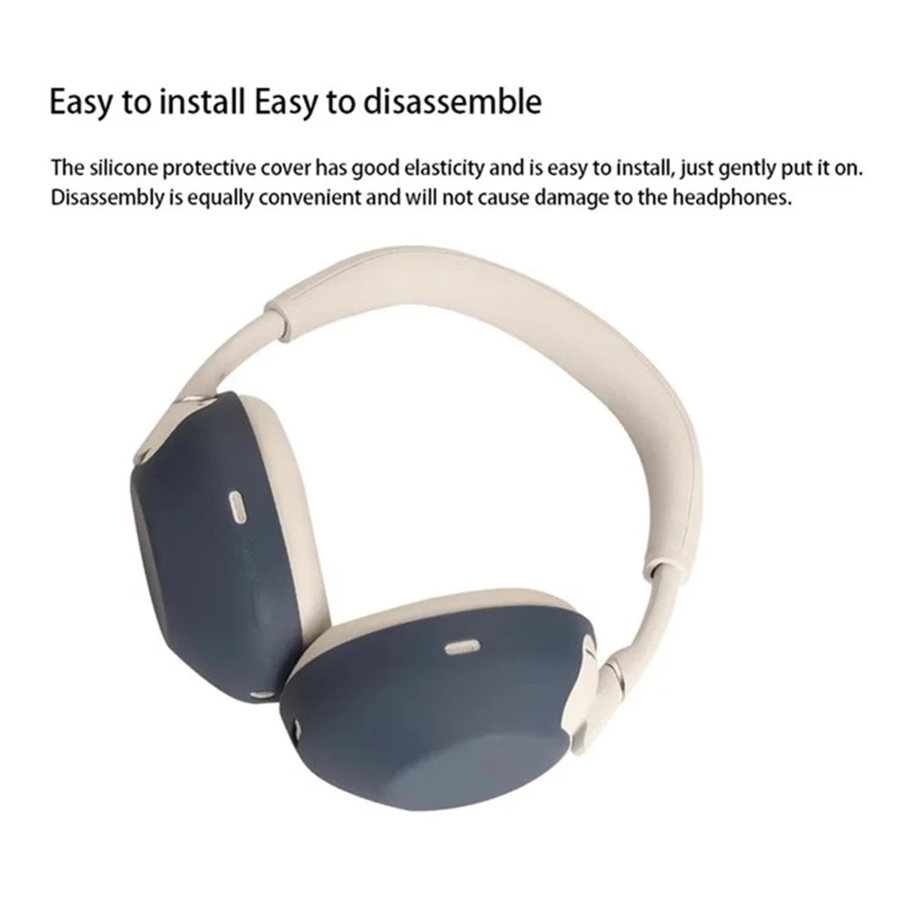 For Sony WH-1000XM6 Headphones Silicone Case Scratch Resistant Waterproof Durable Protective Cover - Dark Blue - 4