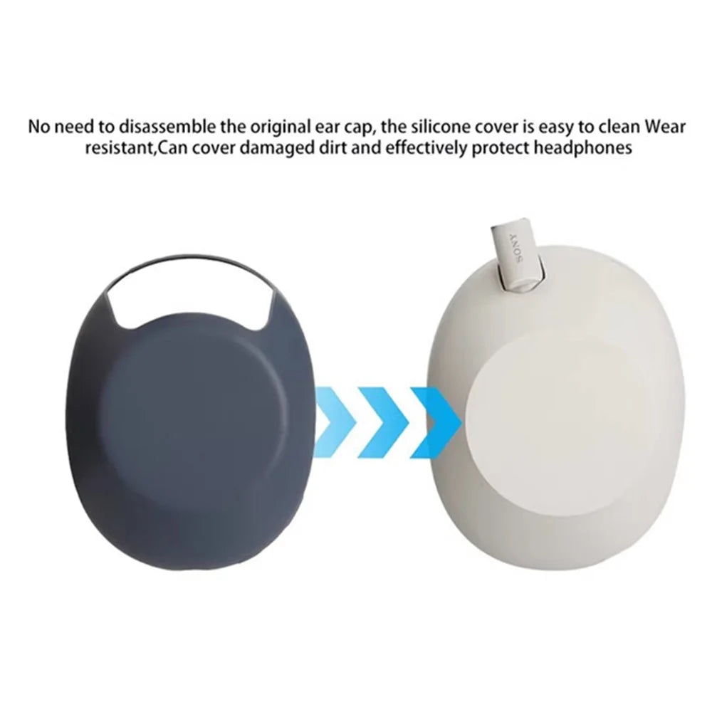 For Sony WH-1000XM6 Headphones Silicone Case Scratch Resistant Waterproof Durable Protective Cover - Dark Blue - 5