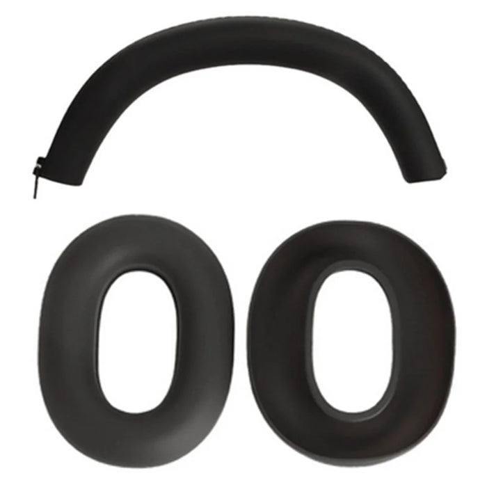 For Sony WH-1000XM6 Headphones Silicone Case Set with 2Pcs Earpads Protective Cover + Headband Cushion - Black - 1