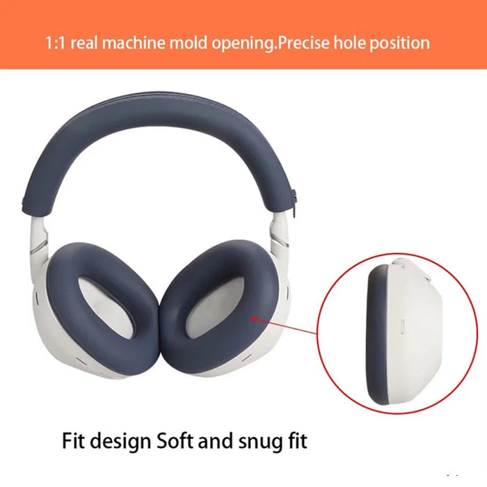 For Sony WH-1000XM6 Headphones Silicone Case Set with 2Pcs Earpads Protective Cover + Headband Cushion - Black - 3