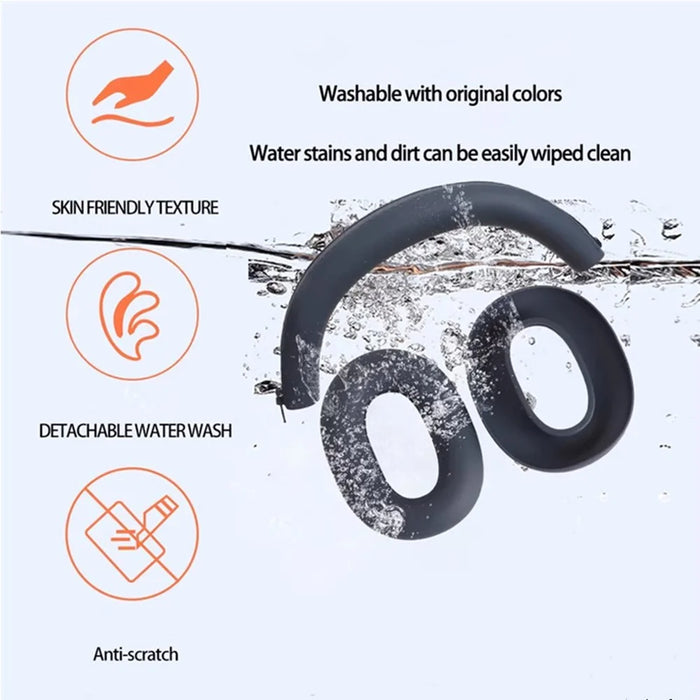 For Sony WH-1000XM6 Headphones Silicone Case Set with 2Pcs Earpads Protective Cover + Headband Cushion - Black - 4