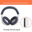For Sony WH-1000XM6 Silicone Case Set with Headband Cover Headphone Protective Earpads Caps - Dark Blue - 3