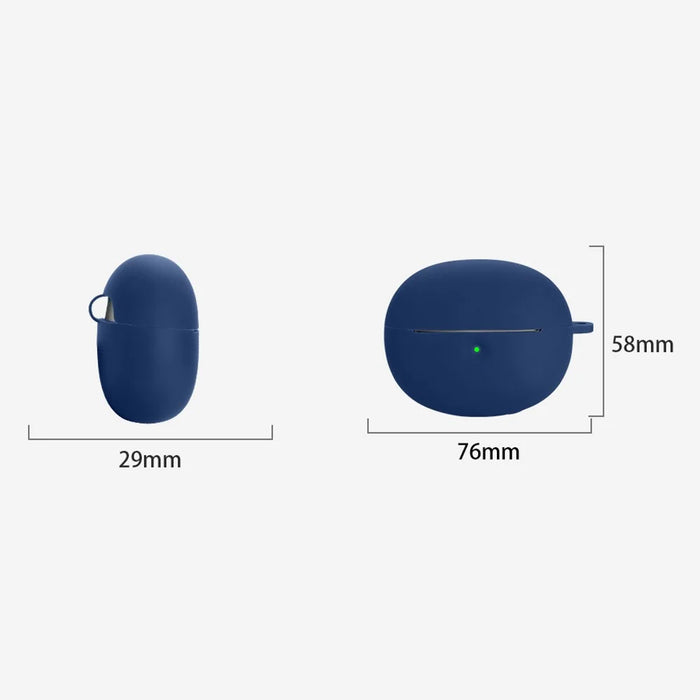 For Baseus Bowie MC1 Pro Protective Case Bluetooth-Compatible Earbuds Silicone Cover with Hook - Dark Blue - 3