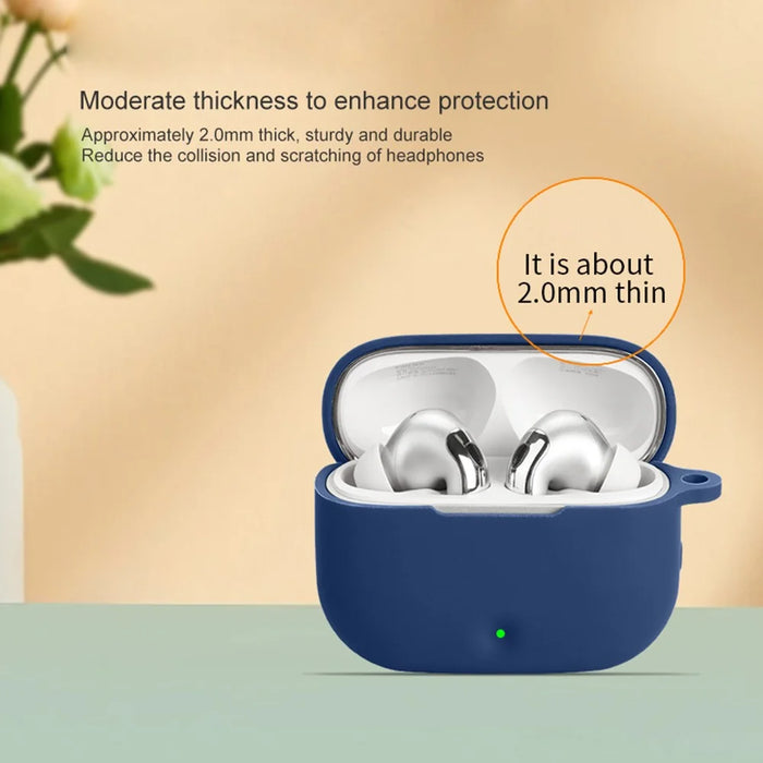 For Edifier Lolli Pro 5 / EvoBuds Pro Protective Case Bluetooth-Compatible Earbuds Silicone Cover with Hook - Dark Blue - 2