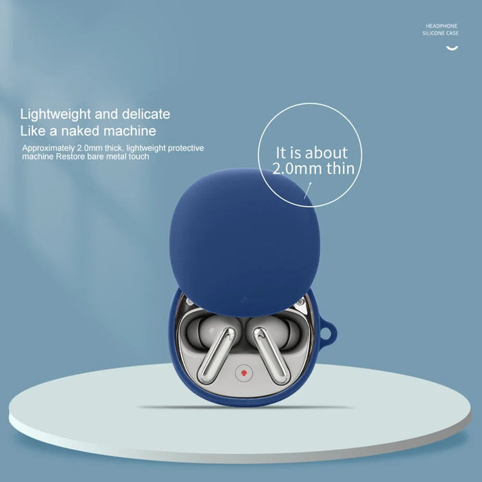 For iFLYBUDS Pro 2 Protective Case Bluetooth-Compatible Earbuds Silicone Cover with Hook - Dark Blue - 2
