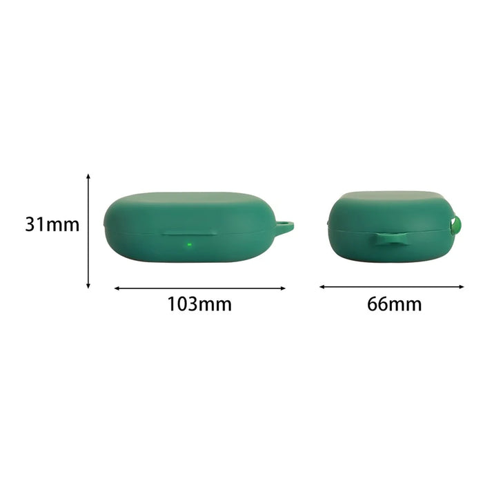 For SoundPEATS Chasers Protective Case Bluetooth-Compatible Earbuds Silicone Cover with Hook - Blackish Green - 4