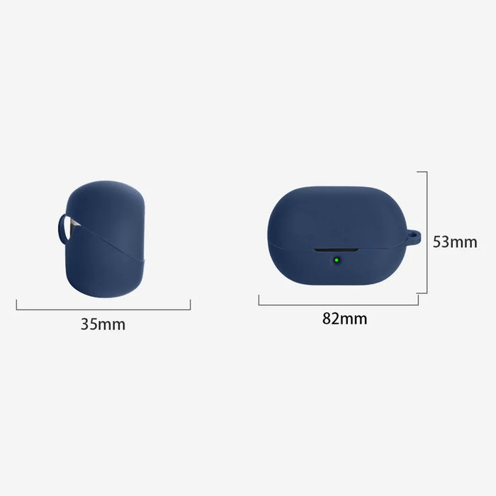 For SoundPEATS H3 Protective Case Bluetooth-Compatible Earbuds Silicone Cover with Hook - Dark Blue - 3