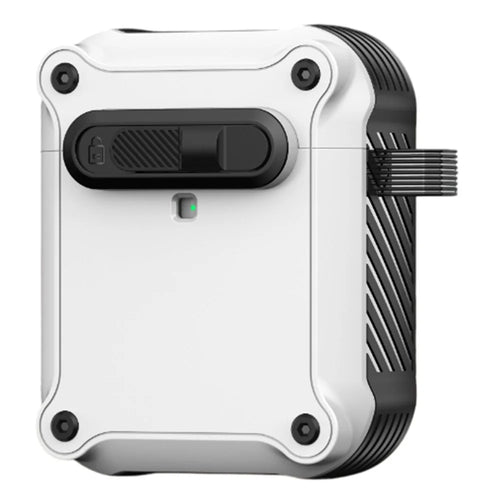 TPU + PC Earphone Cover with Front Lock For Apple AirPods with Wireless Charging Case (2019)  /  AirPods with Charging Case (2019)  /  (2016) - White - 1