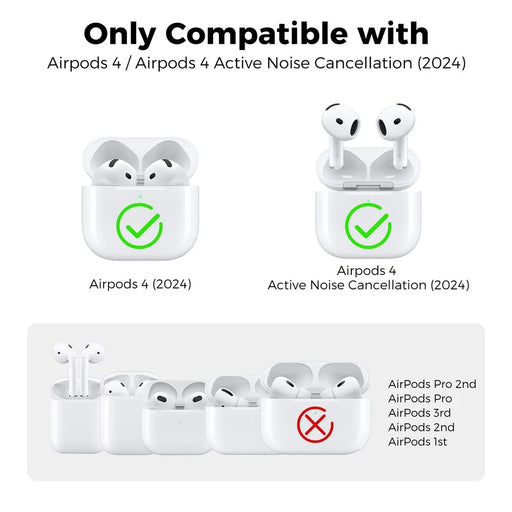 AHASTYLE WG163 For AirPods 4 Silicone Case Earphone Cover with Cleaning Pen Kit and Carabiner - Pink - 2