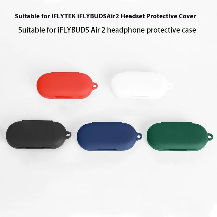For iFLYBUDS Air 2 Protective Case Bluetooth-Compatible Earbuds Silicone Cover with Hook - Dark Blue - 3