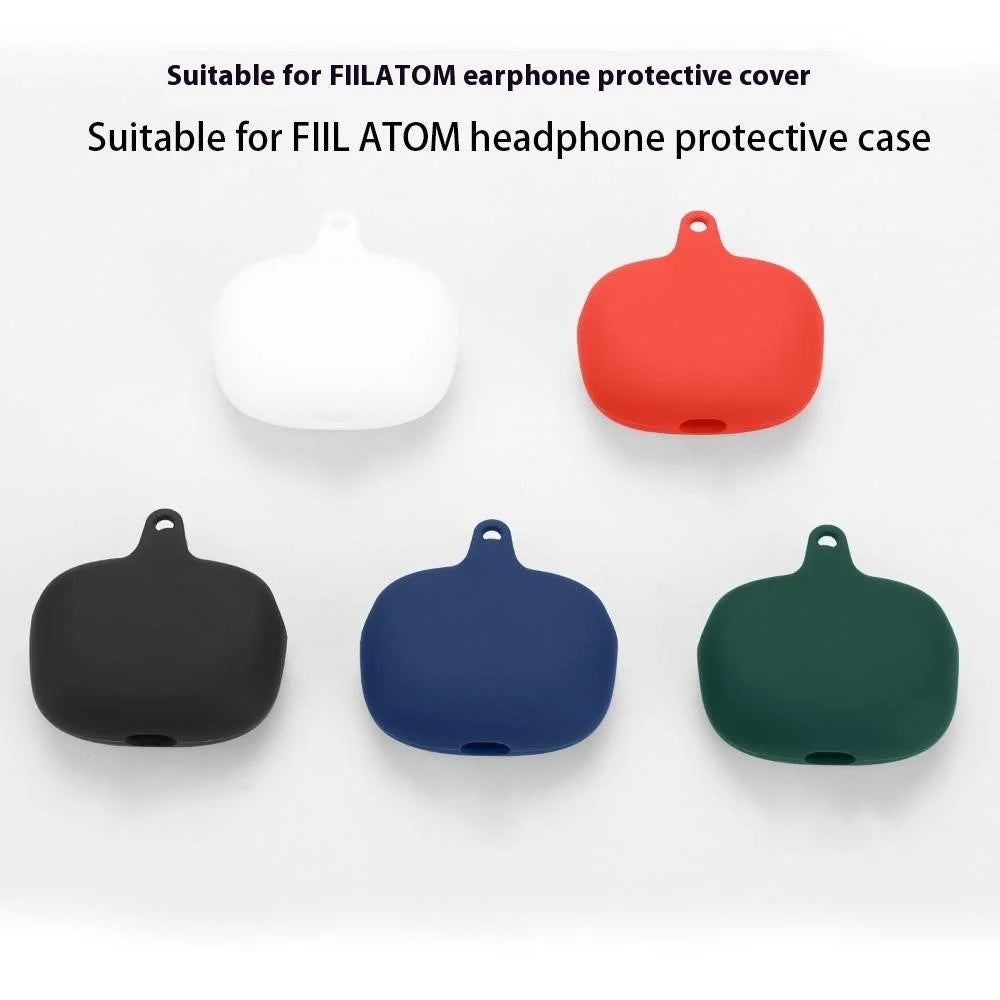 For FIIL ATOM Protective Case Bluetooth-Compatible Earbuds Silicone Cover with Hook - Dark Blue - 3