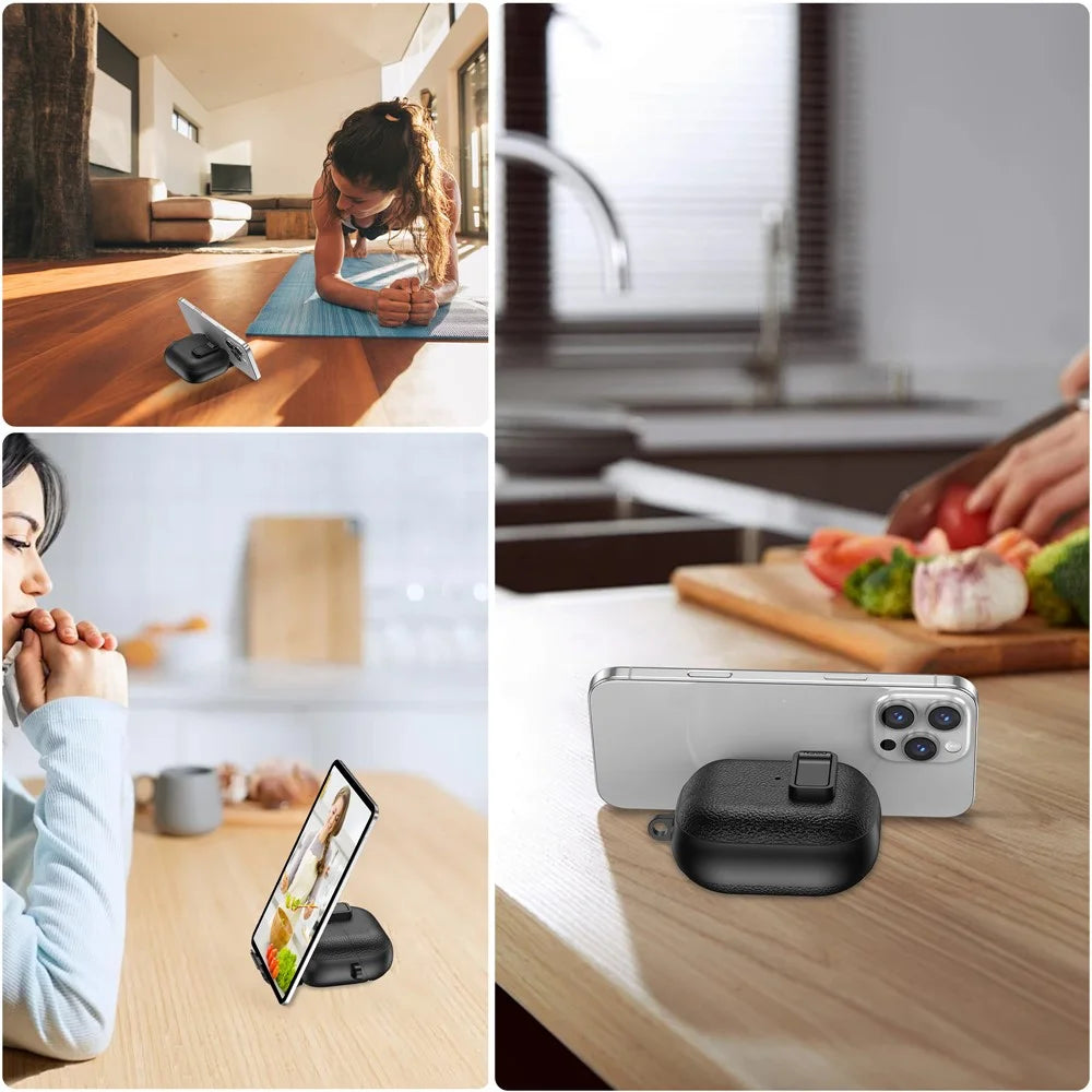For Samsung Galaxy Buds3 Pro  /  Buds3 Protective Case with Stand Litchi Texture TPU + PC Earphone Cover with Lock and Carabiner - Black - 7