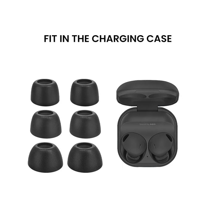 AHASTYLE WG36 3 Pairs Eartips For Samsung Galaxy Buds Pro Silicone Ear Caps Cushion Replacement, Size: S + M + L - Black - 6