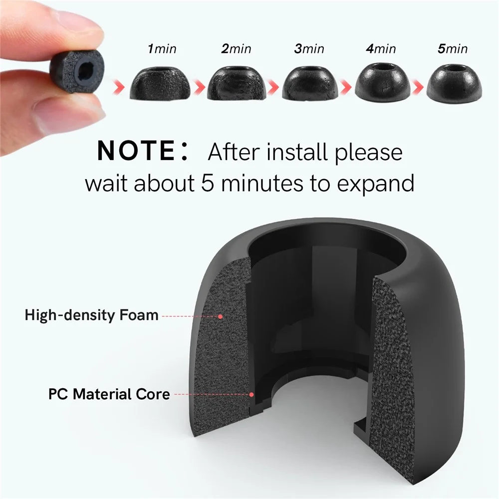 AHASTYLE WG36 1 Pairs Eartips For Samsung Galaxy Buds Pro Silicone Ear Covers Caps Cushion - Black / L - 5