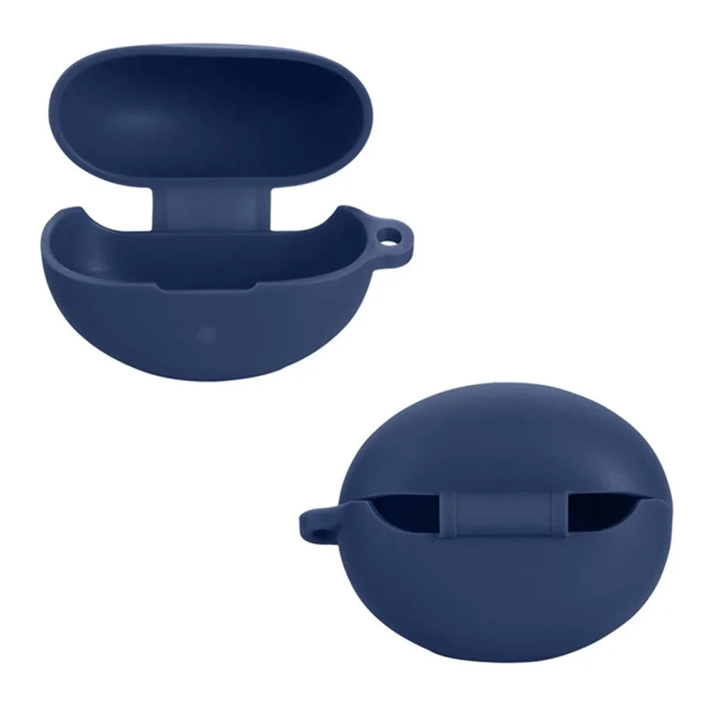For Honor Earbuds 4i Silicone Case Wireless Earphones Protective Cover with Anti-Lost Buckle - Dark Blue - 3