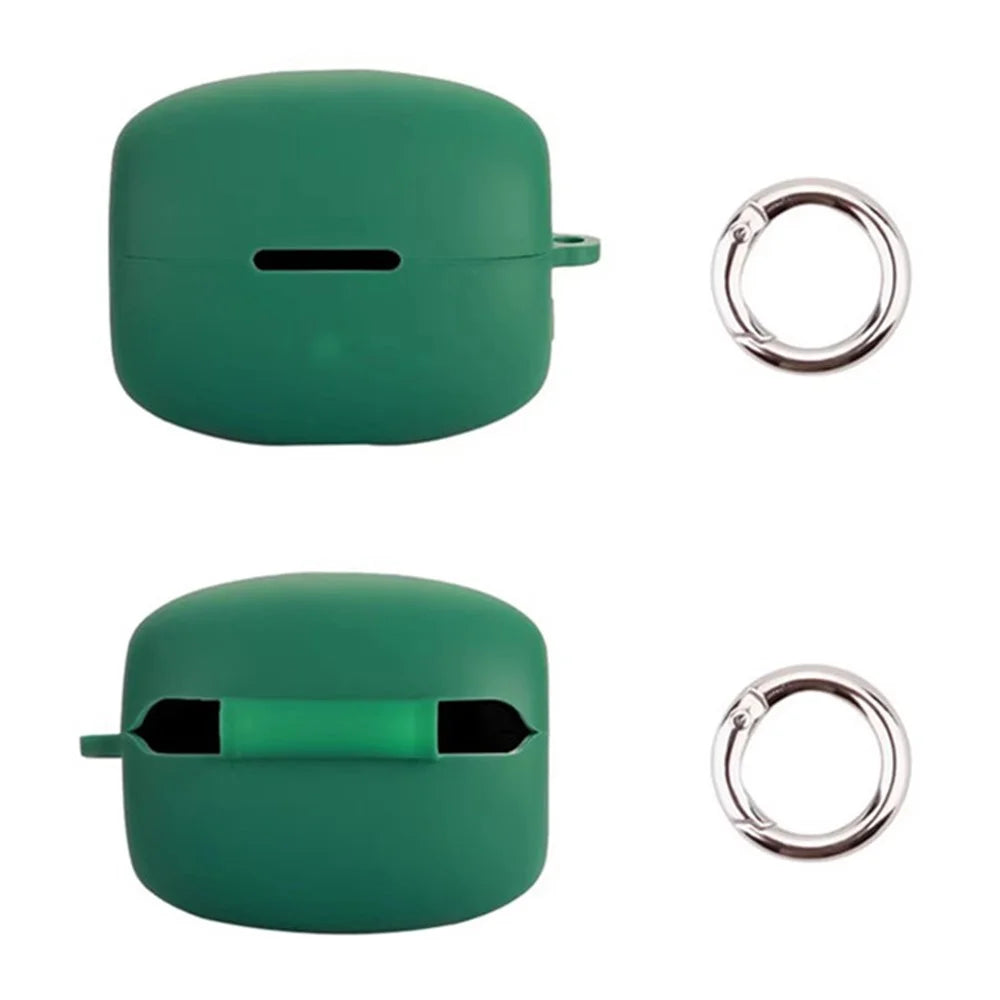 For Oppo Enco Clip Silicone Case Wireless Earphones Protective Cover with Anti-Lost Buckle - Blackish Green - 2
